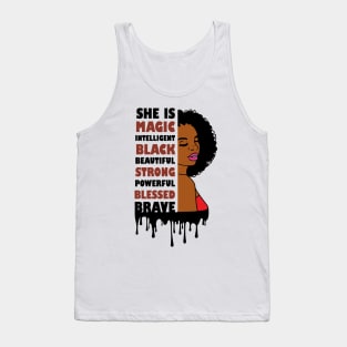 Black American Woman. Afro American Art, Black Beauty Tank Top